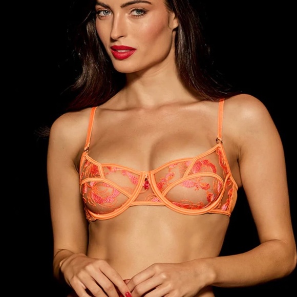 Honey Birdette Solis Neon Orange 32A Bra